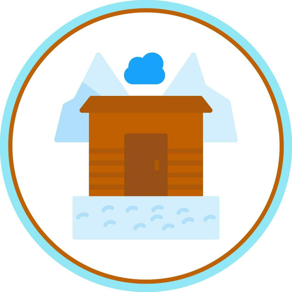 cubierto de nieve pueblo vector icono diseño
