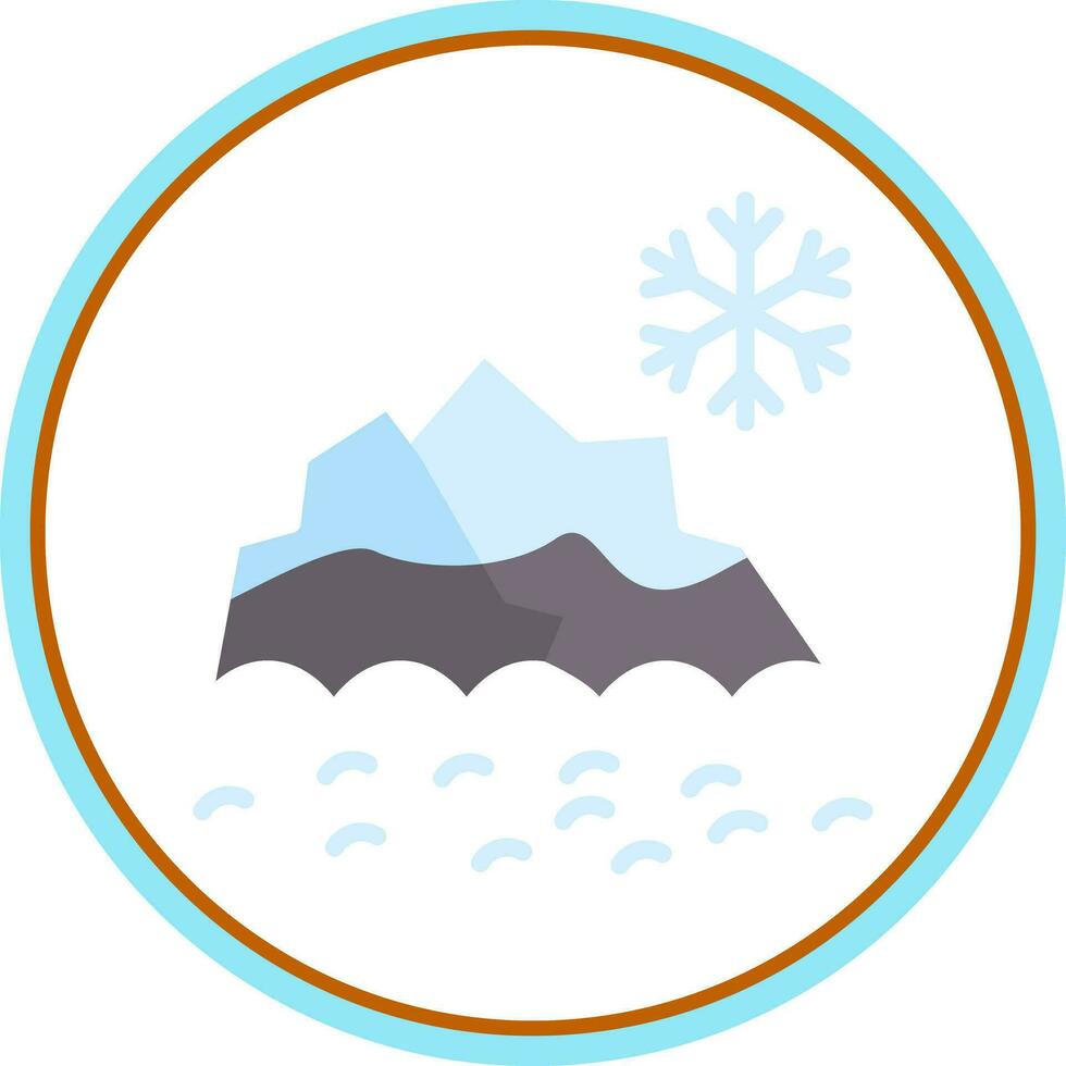 Snowy mountain peak Vector Icon Design