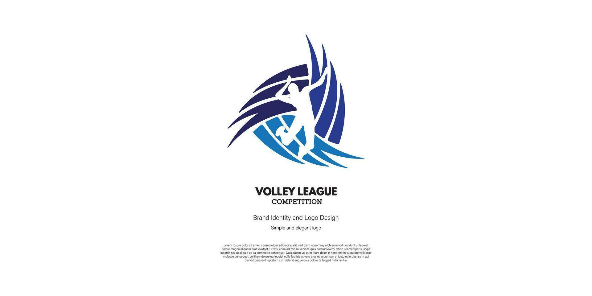 volleyball competition and championship logo design for graphic designer and web developer vector