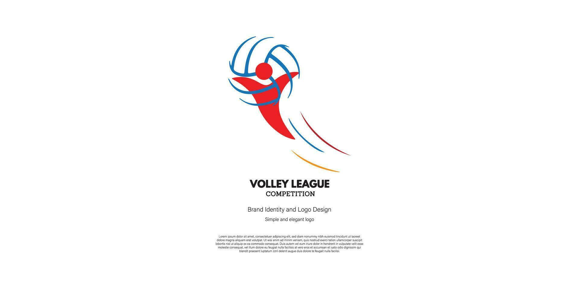 vóleibol competencia y campeonato logo diseño para gráfico diseñador y web desarrollador vector