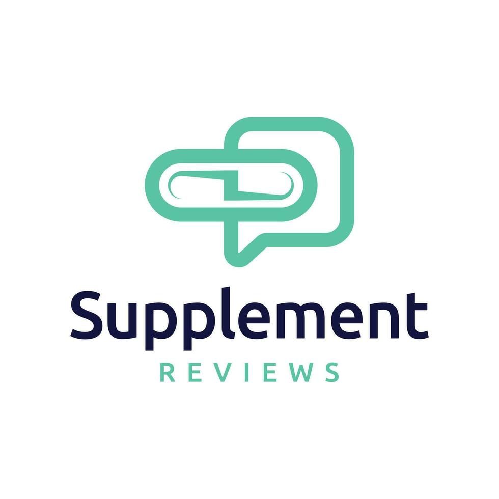 Supplement review logo design template vector