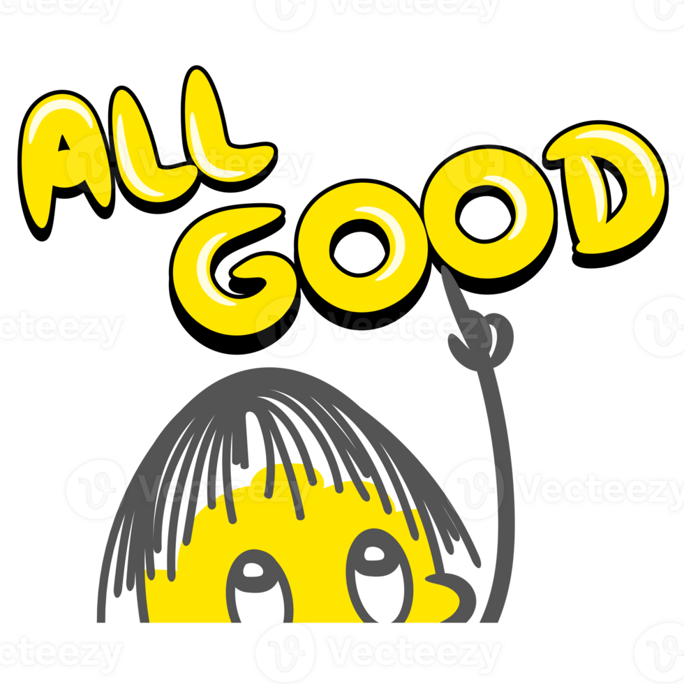 All good mister round yellow cartoon gesture png