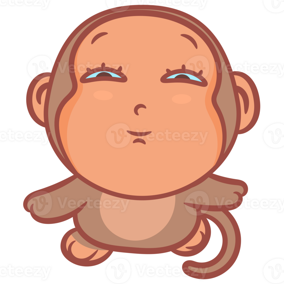 Close up smiling monkey cartoon gesture png