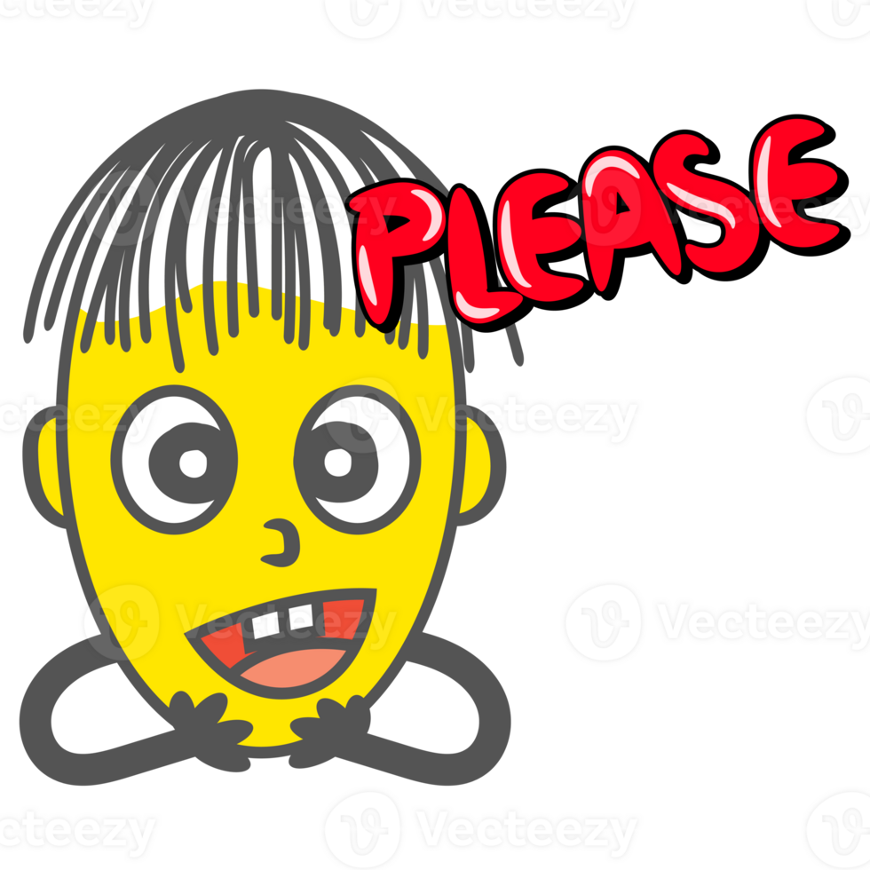 Please round yellow cartoon gesture png