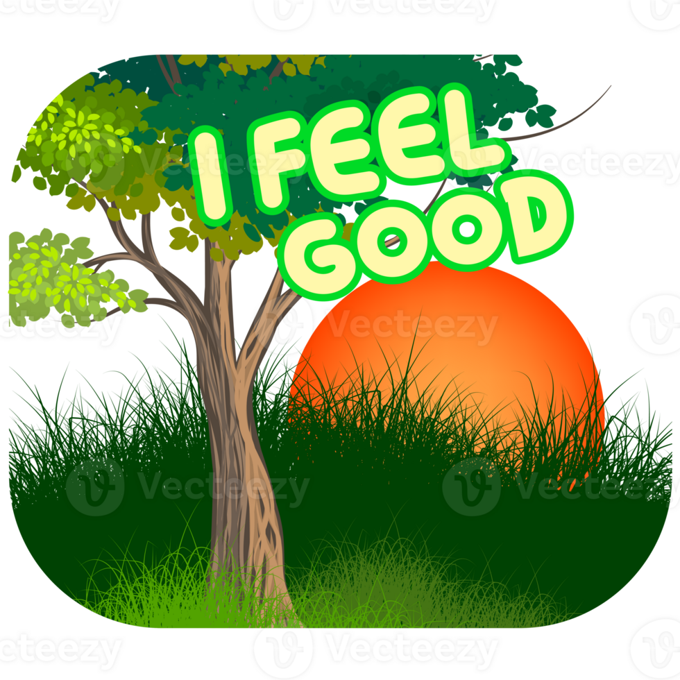 I feel good in forest scene png