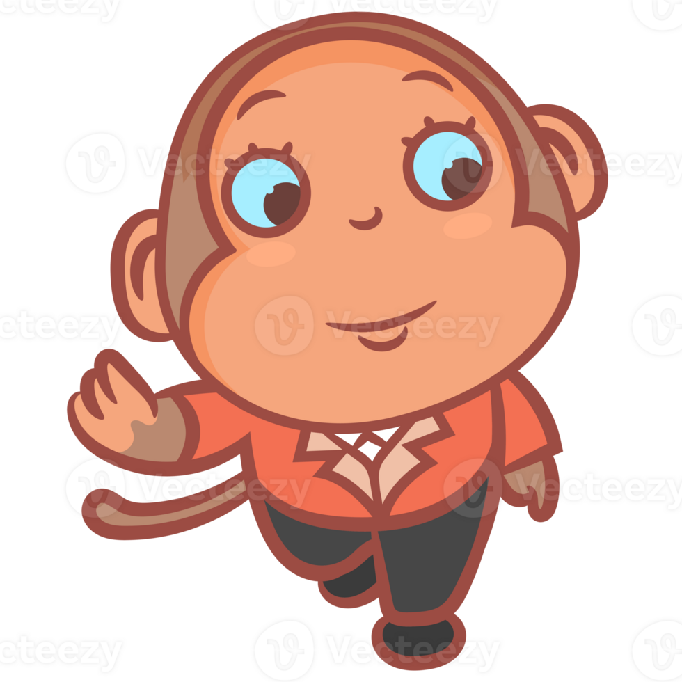 Greeting everyone little monkey gesture png