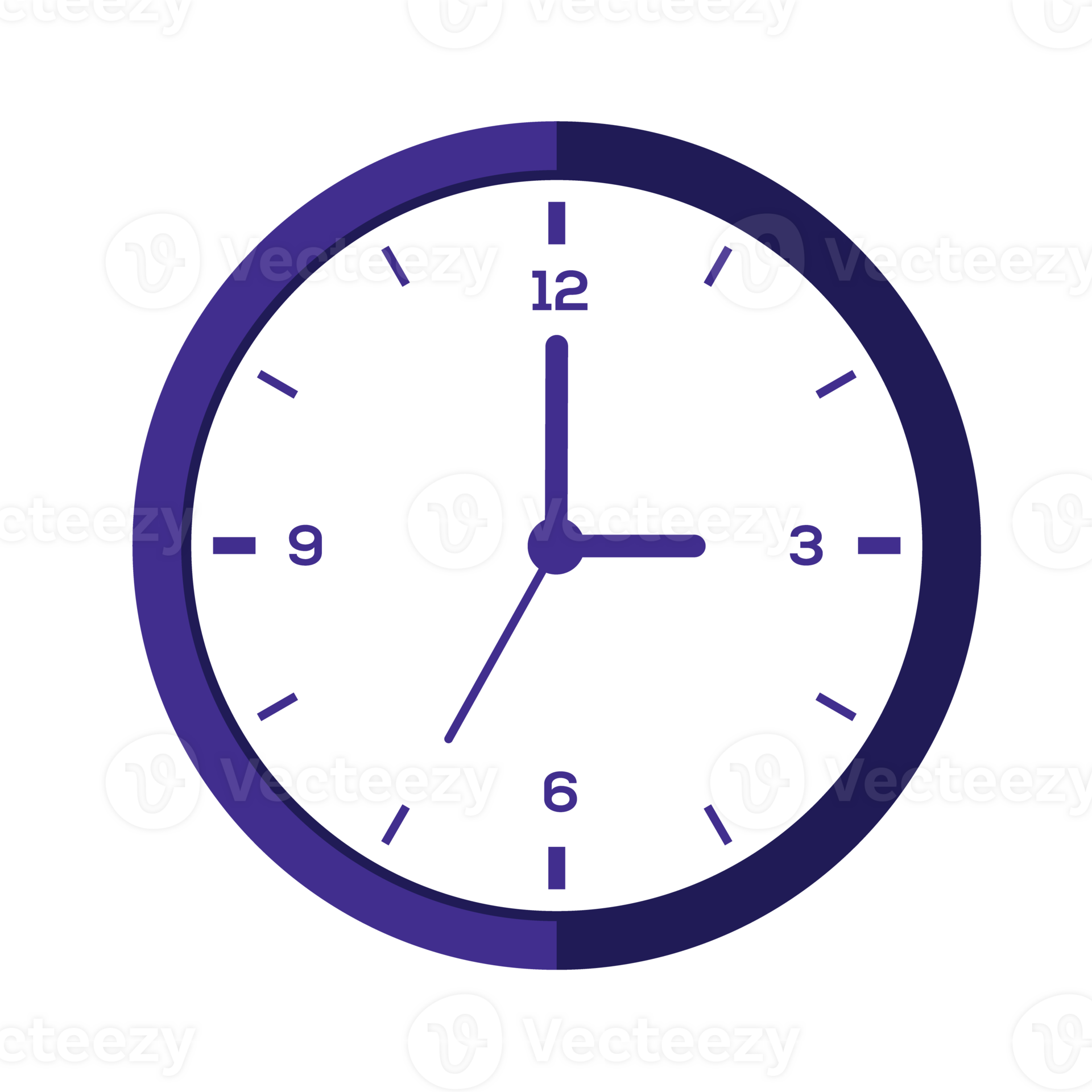 Glossy Face Clock Flat, Clock Face Isolated, Classic And Modern Wall