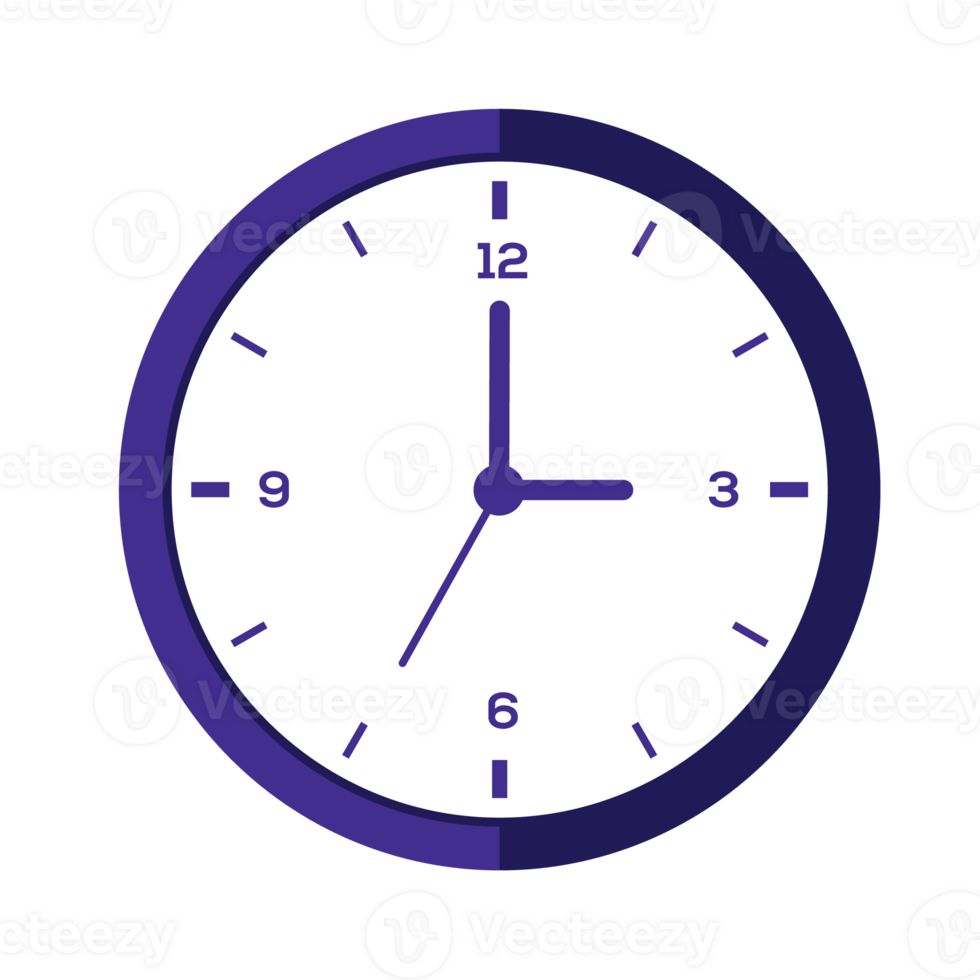 Glossy Face Clock Flat, Clock Face Isolated, Classic And Modern Wall Clock For UI UX Design, Presentation, Website And Apps, Office Hour, Deadline, Schedule Icon png