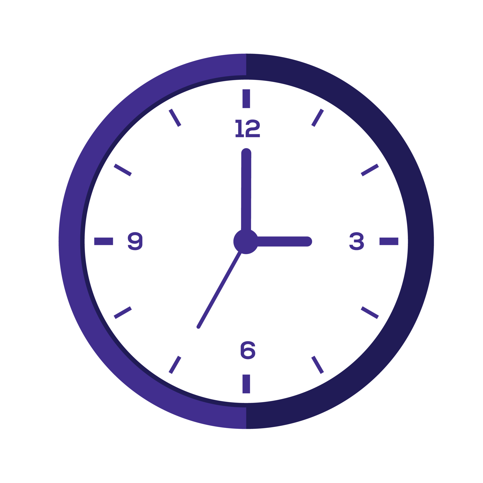 Glossy Face Clock Flat, Clock Face Isolated, Classic And Modern Wall