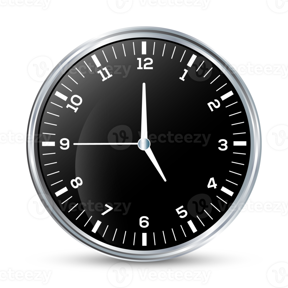 Glossy Face Clock Flat, Clock Face Isolated, Classic And Modern Wall Clock For UI UX Design, Presentation, Website And Apps, Office Hour, Deadline, Schedule Icon png