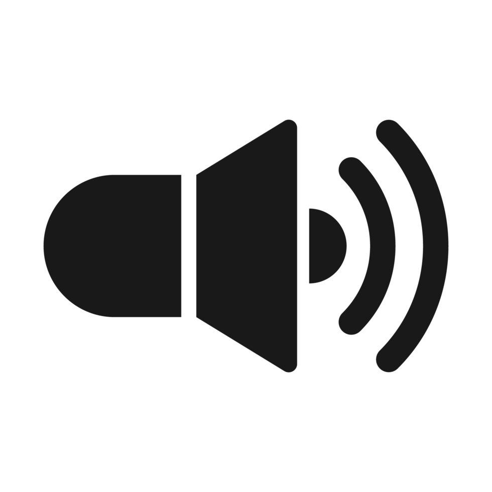 geluid spreker icoon, megafoon Aankondiging icoon, luider geluid symbool, mp3 knop, musical ontwerp elementen, stereo knop, audio symbool, spreker pictogram, silhouet png