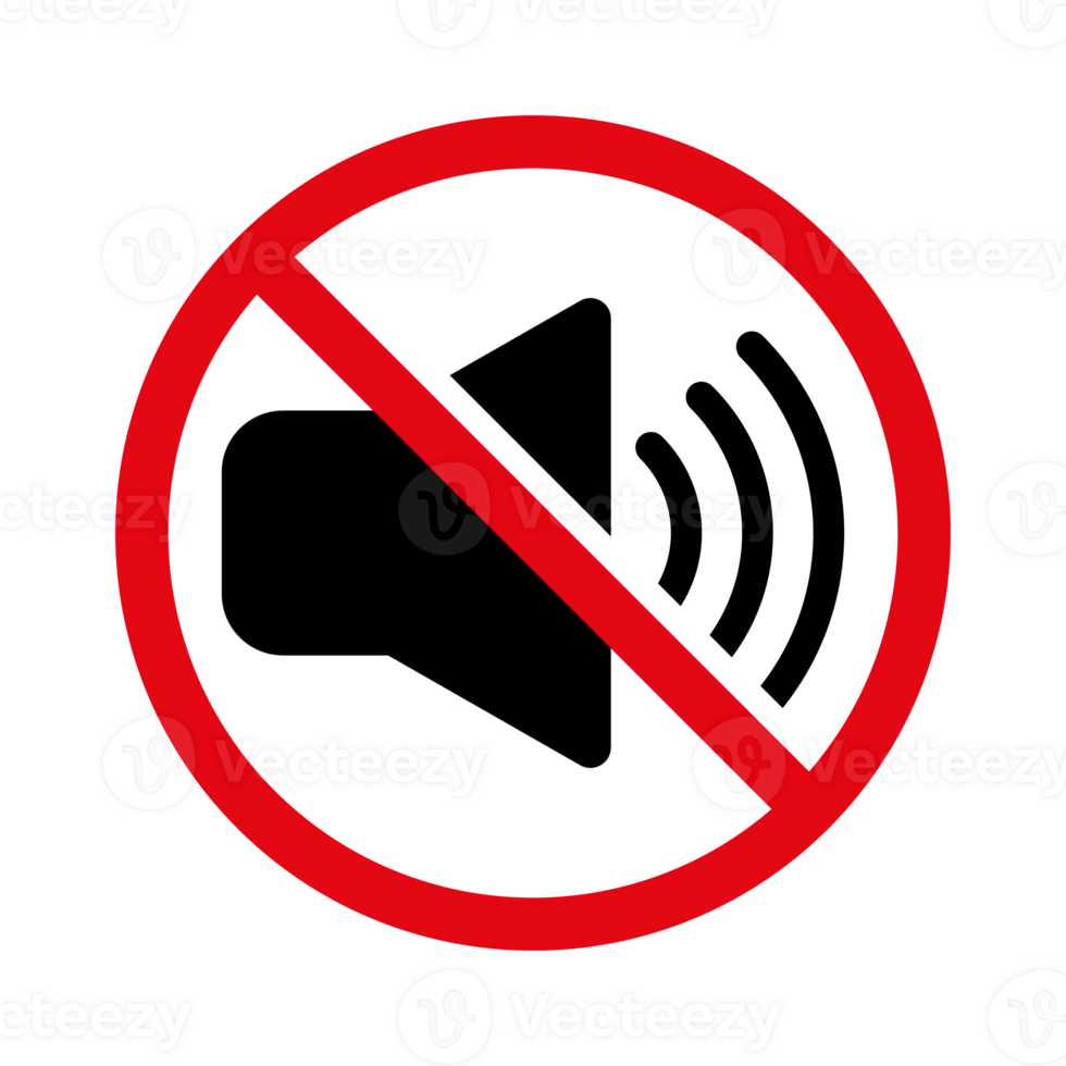 No Sound Icon, No Noise, Mute Button, Keep Your Volume Lower, Silence Icon, Speaker Icon, Megaphone Symbol, Turn Off Button With Red Cross Musical Design Elements png