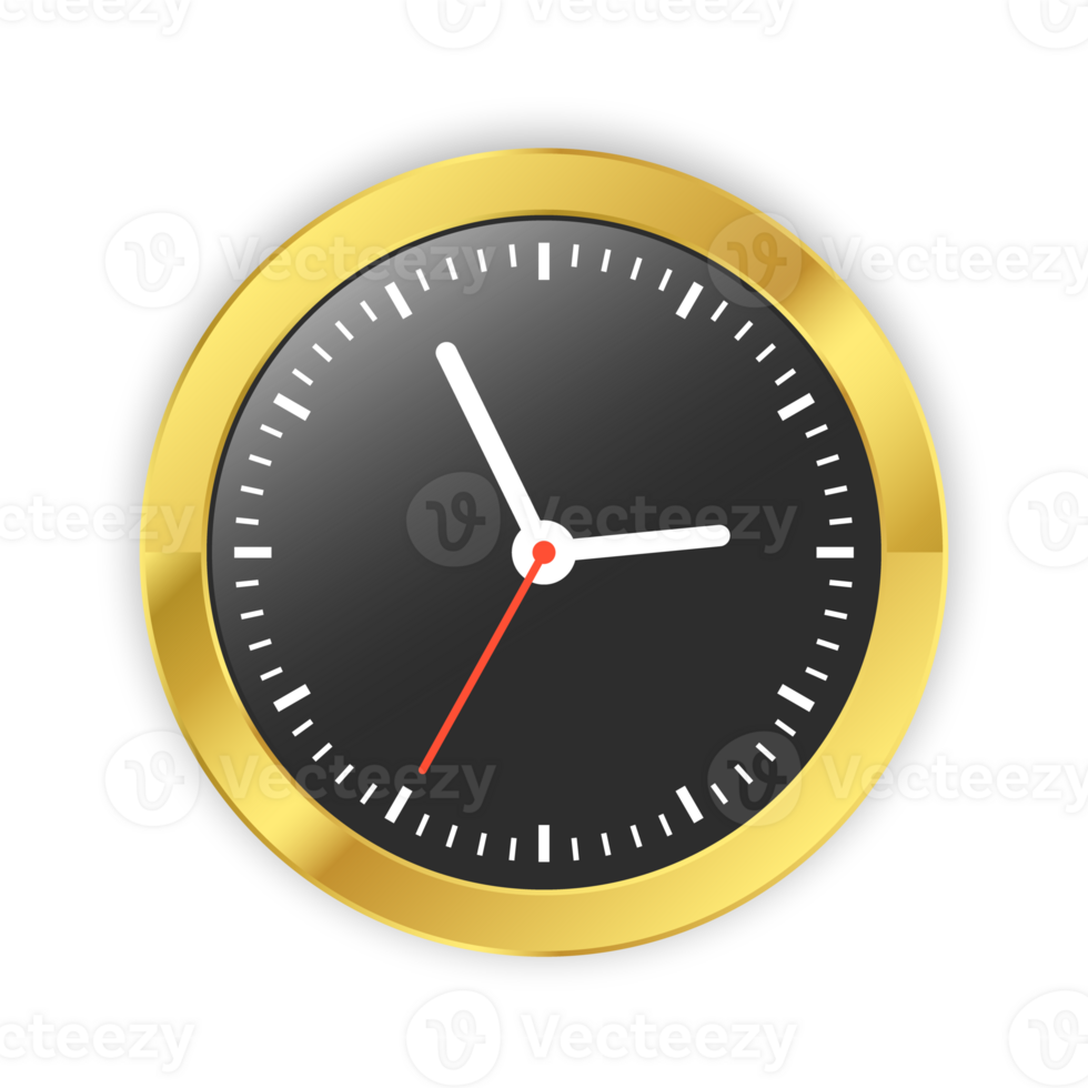 Glossy Face Clock Flat, Clock Face Isolated, Classic And Modern Wall Clock For UI UX Design, Presentation, Website And Apps, Office Hour, Deadline, Schedule Icon png