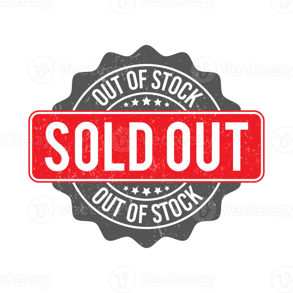 Out Of Stock Logo, Sold Out Badge, Sold Out Stamp, Out Of Stock Sign Products And Items, Retro Vintage, Limited Items Available, Alost Finished Products With Grunge Texture png