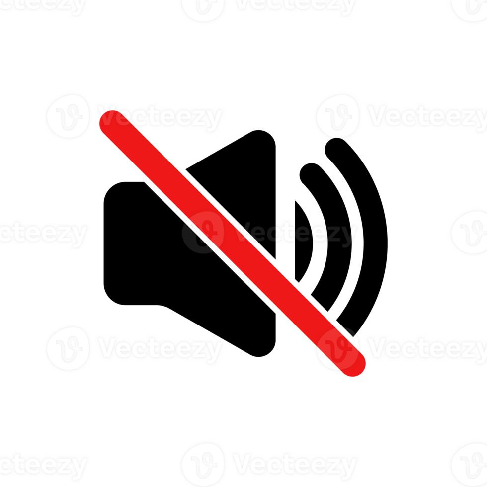 No Sound Icon, No Noise, Mute Button, Keep Your Volume Lower, Silence Icon, Speaker Icon, Megaphone Symbol, Turn Off Button With Red Cross Musical Design Elements png