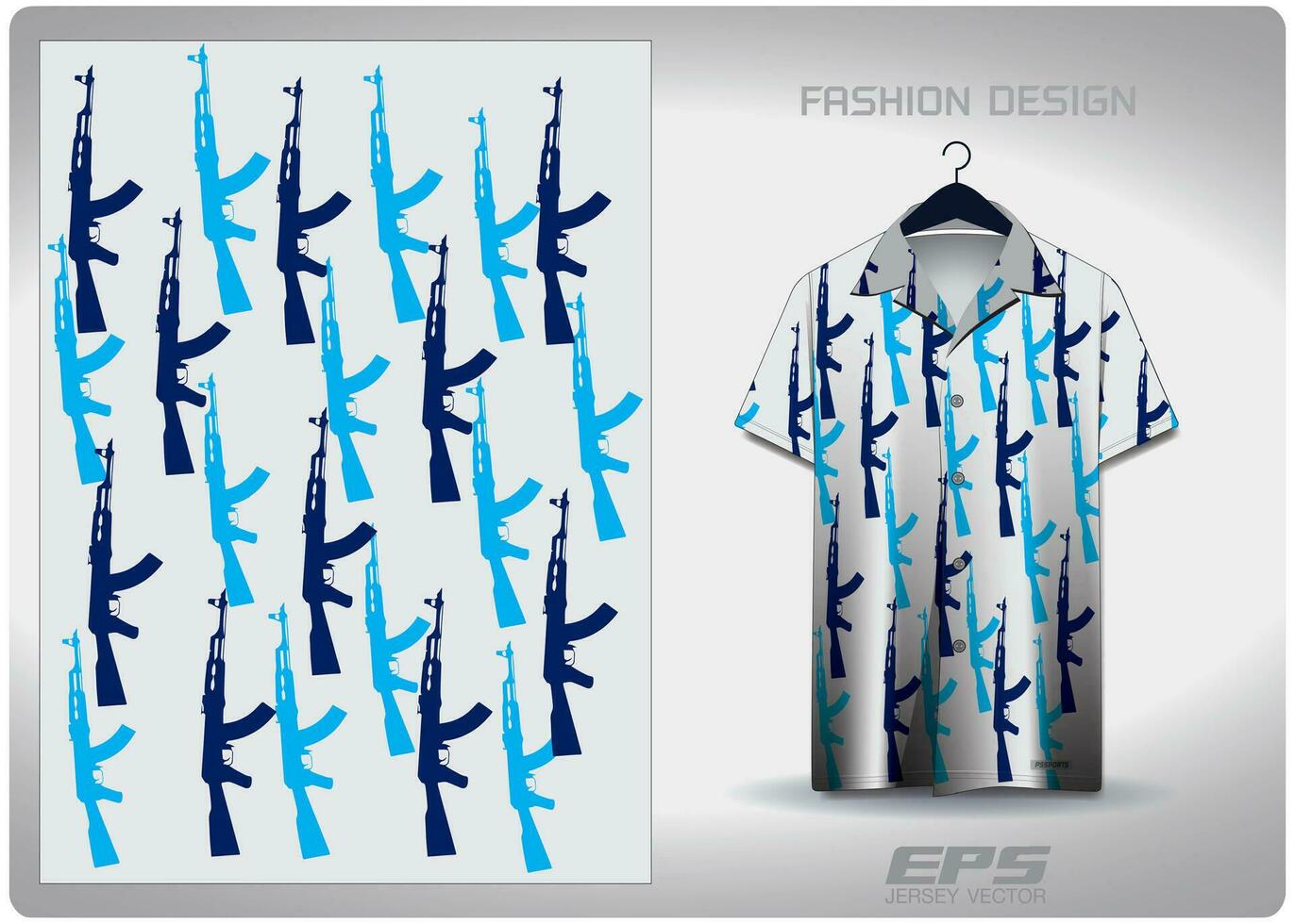 Vector hawaiian shirt background image.M16 GunWeapon pattern design, illustration, textile background for hawaiian shirt,jersey hawaiian shirt