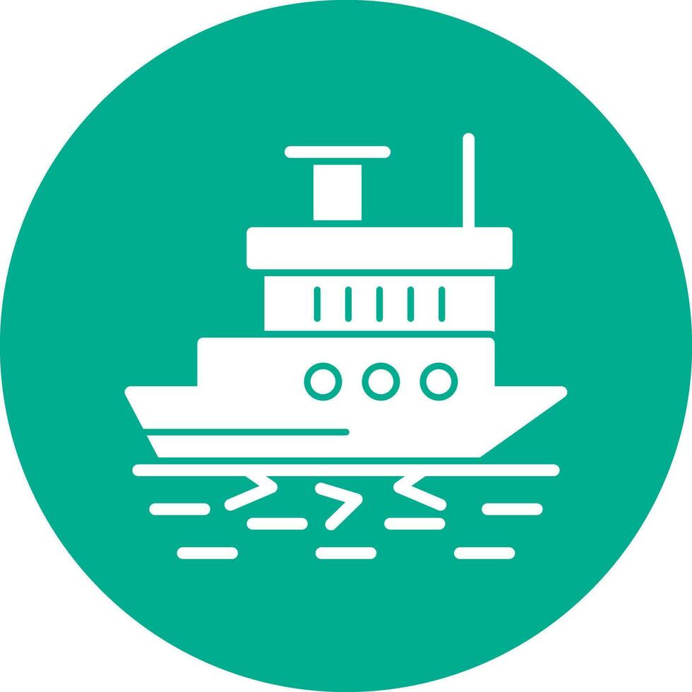 Icebreaker ship in action Vector Icon Design