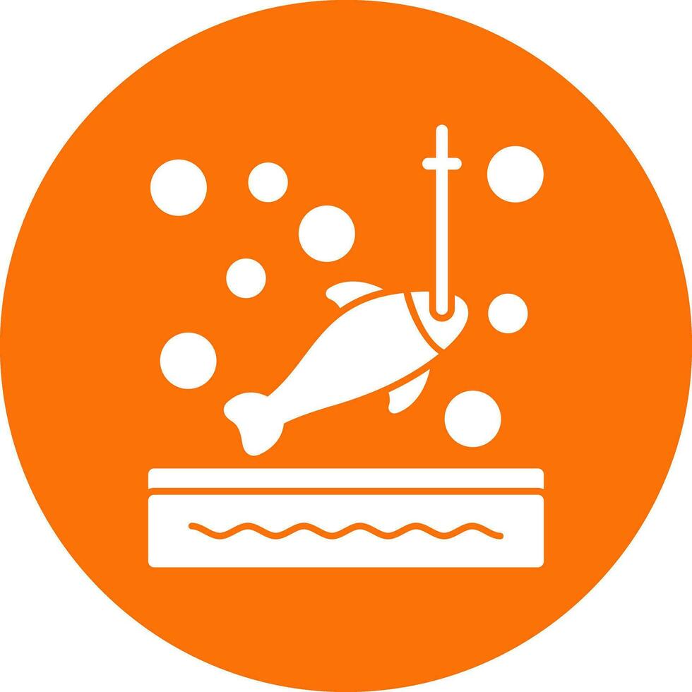 Ice fishing Vector Icon Design