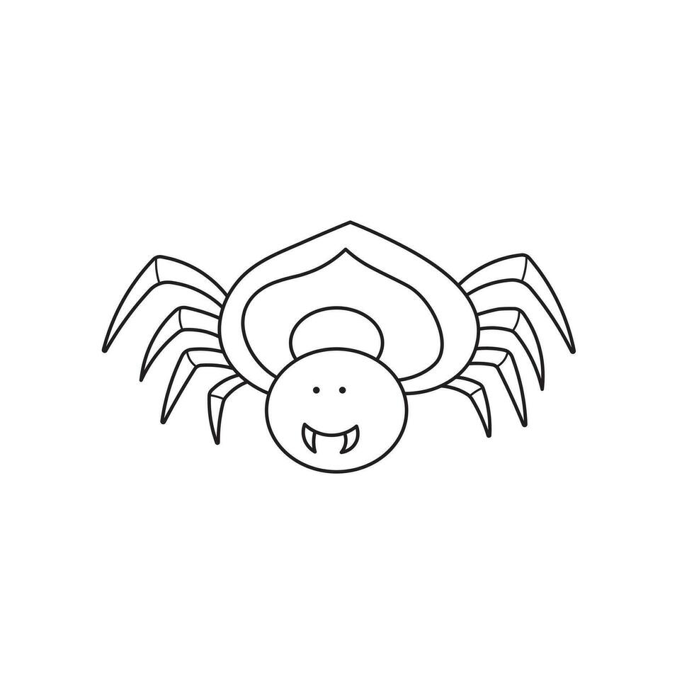 mano dibujado niños dibujo dibujos animados vector ilustración araña icono aislado en blanco antecedentes