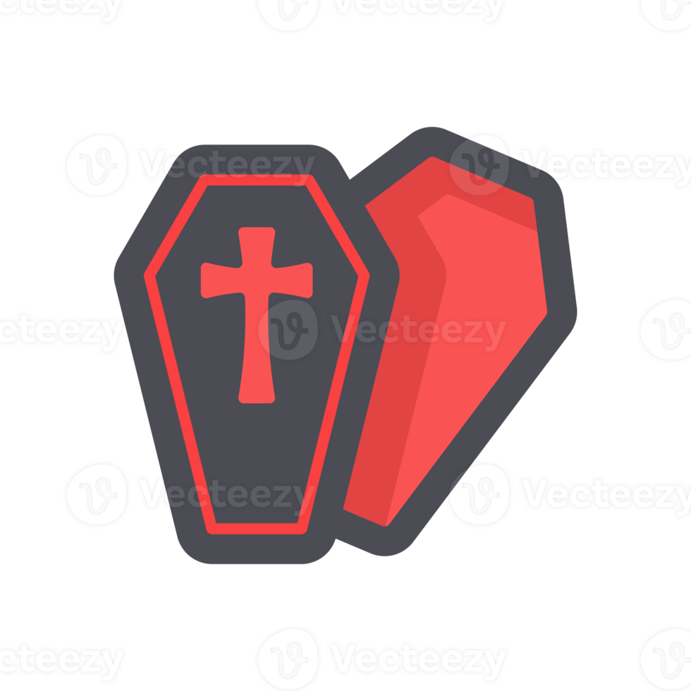 vampire coffin Crosses and vampires fly on Halloween night. png