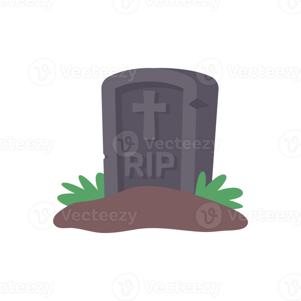 Ghost graves. Stones carved names of dead people on rocks with crosses in spooky cemetery. png