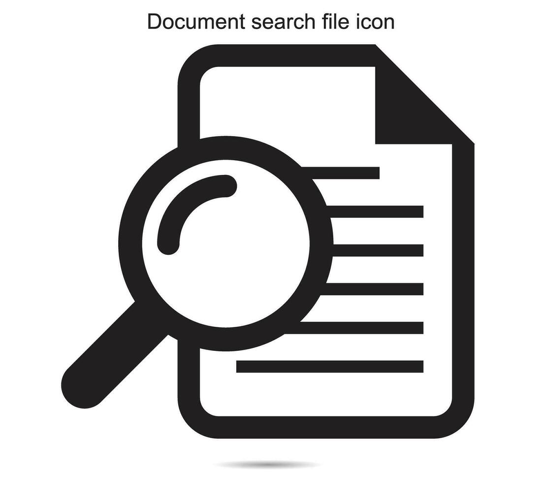 Document search file icon, vector illustration.