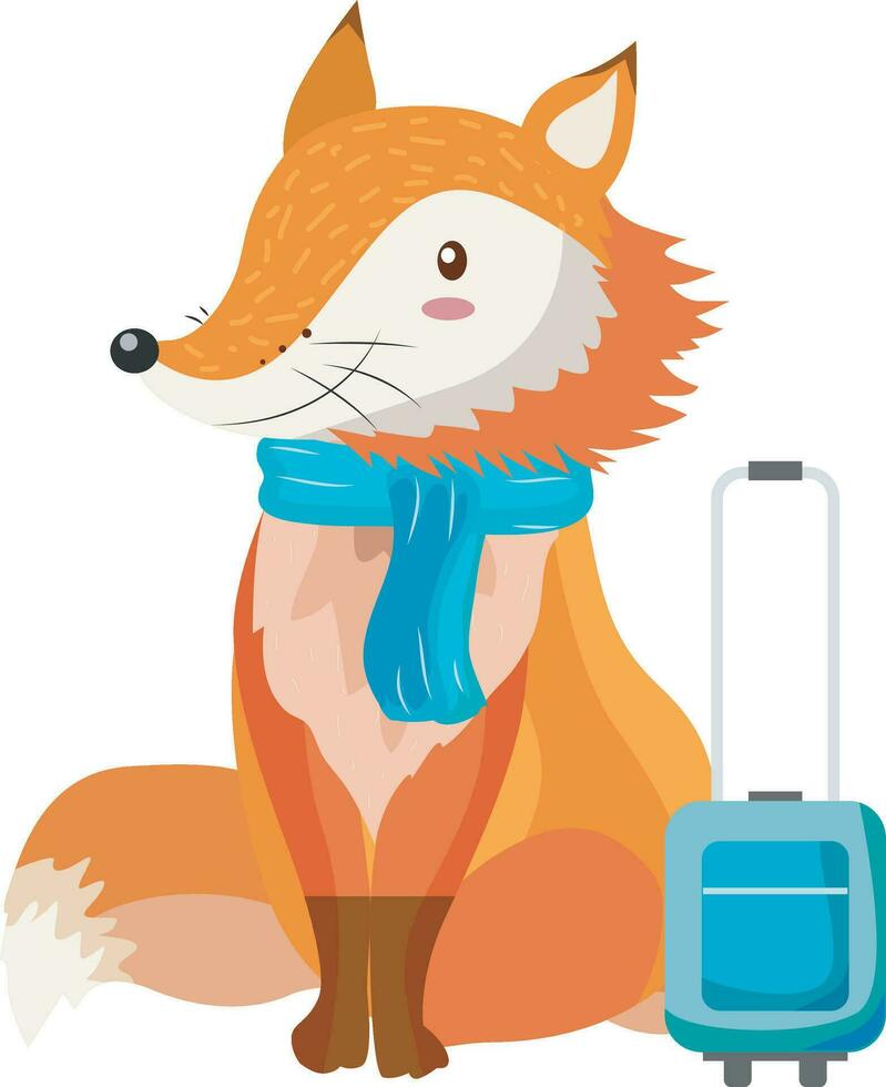 A FOX GOING FOR A VACATION vector