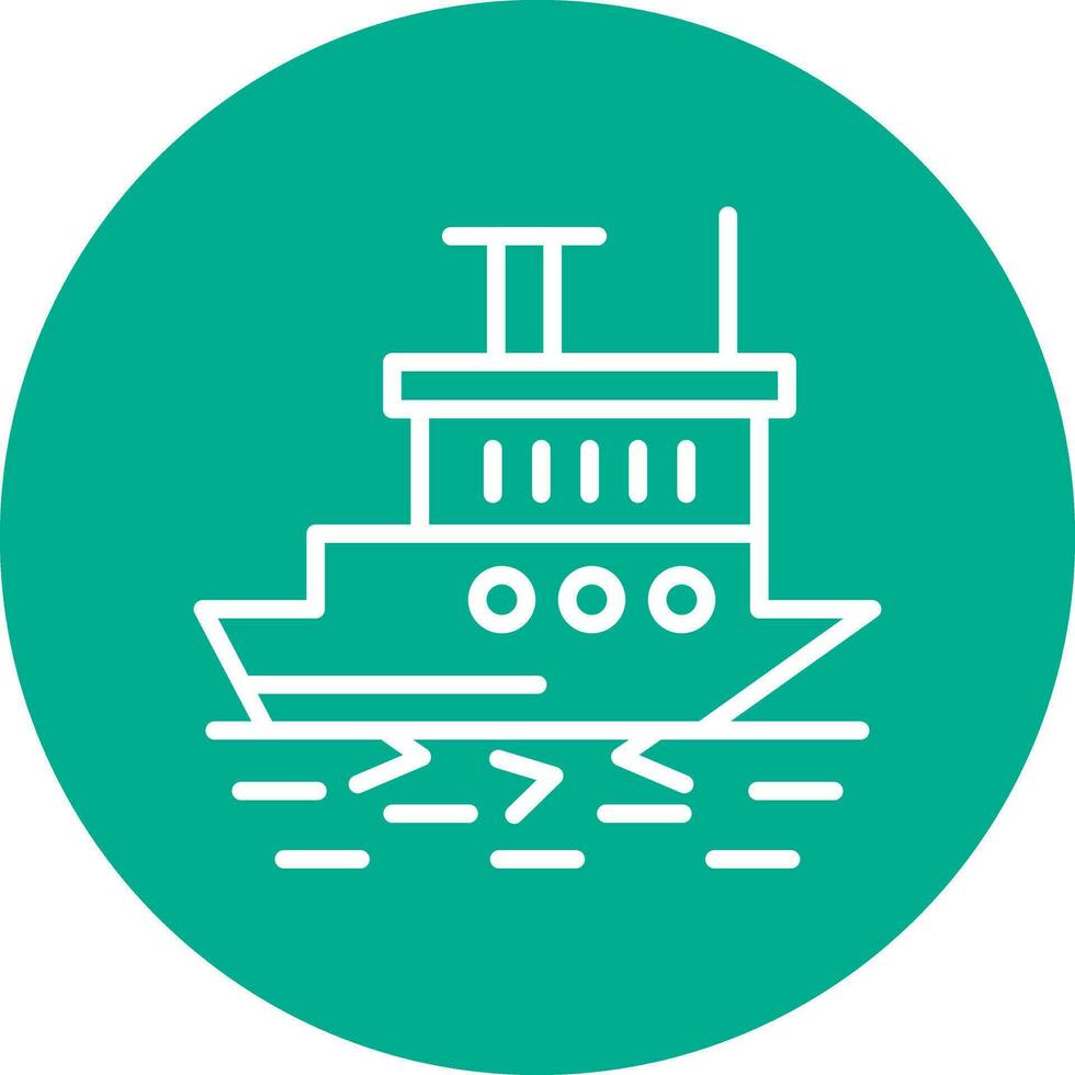 Icebreaker ship in action Vector Icon Design