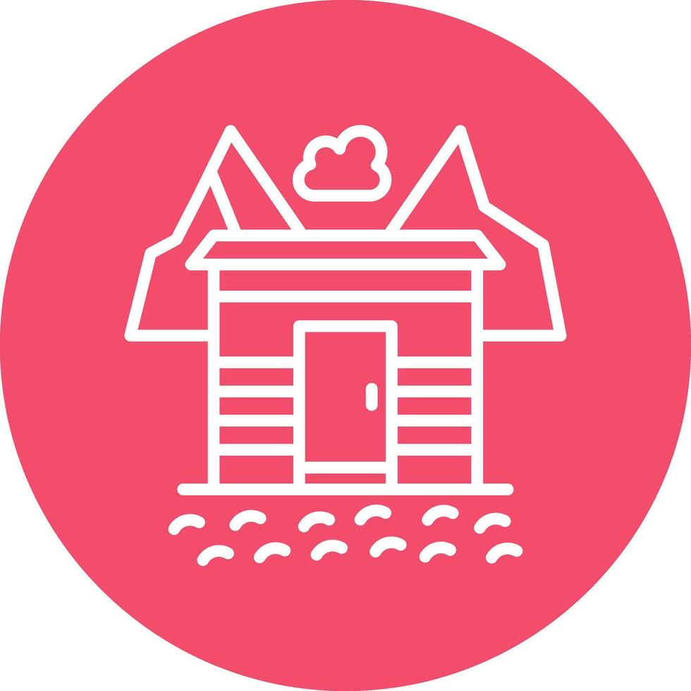 Snow-covered village Vector Icon Design
