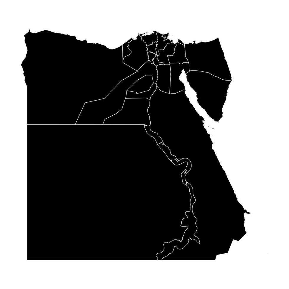 Map of the administrative divisions of Egypt. Vector illustration.