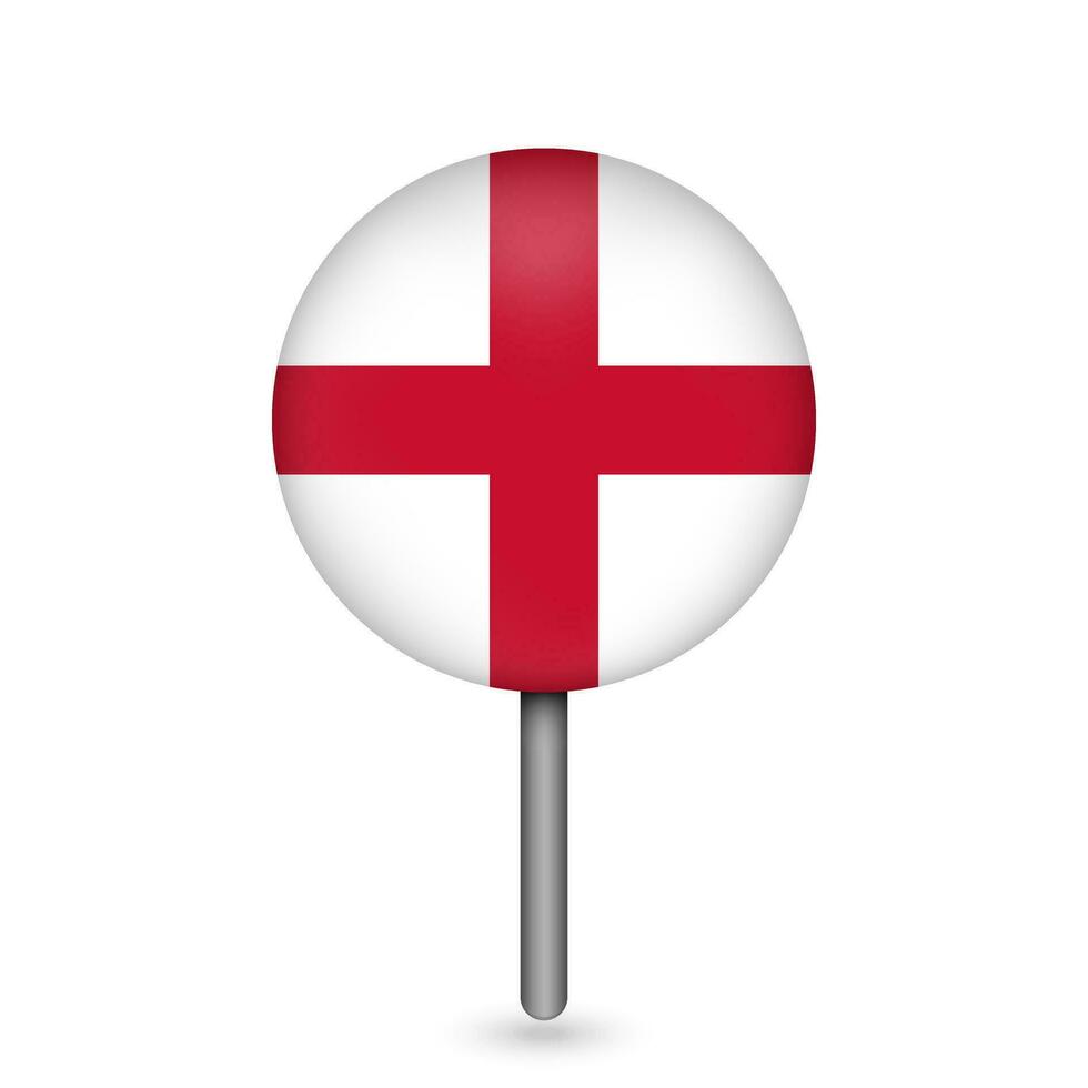 Map pointer with England. England flag. Vector illustration.