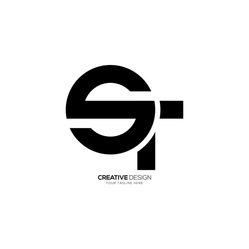 letra S t redondeado forma con creativo inicial resumen monograma logo. s logo. t logo vector