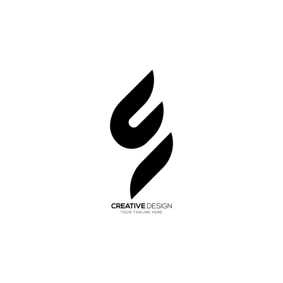 Letter c s e modern unique shape initial abstract monogram logo vector