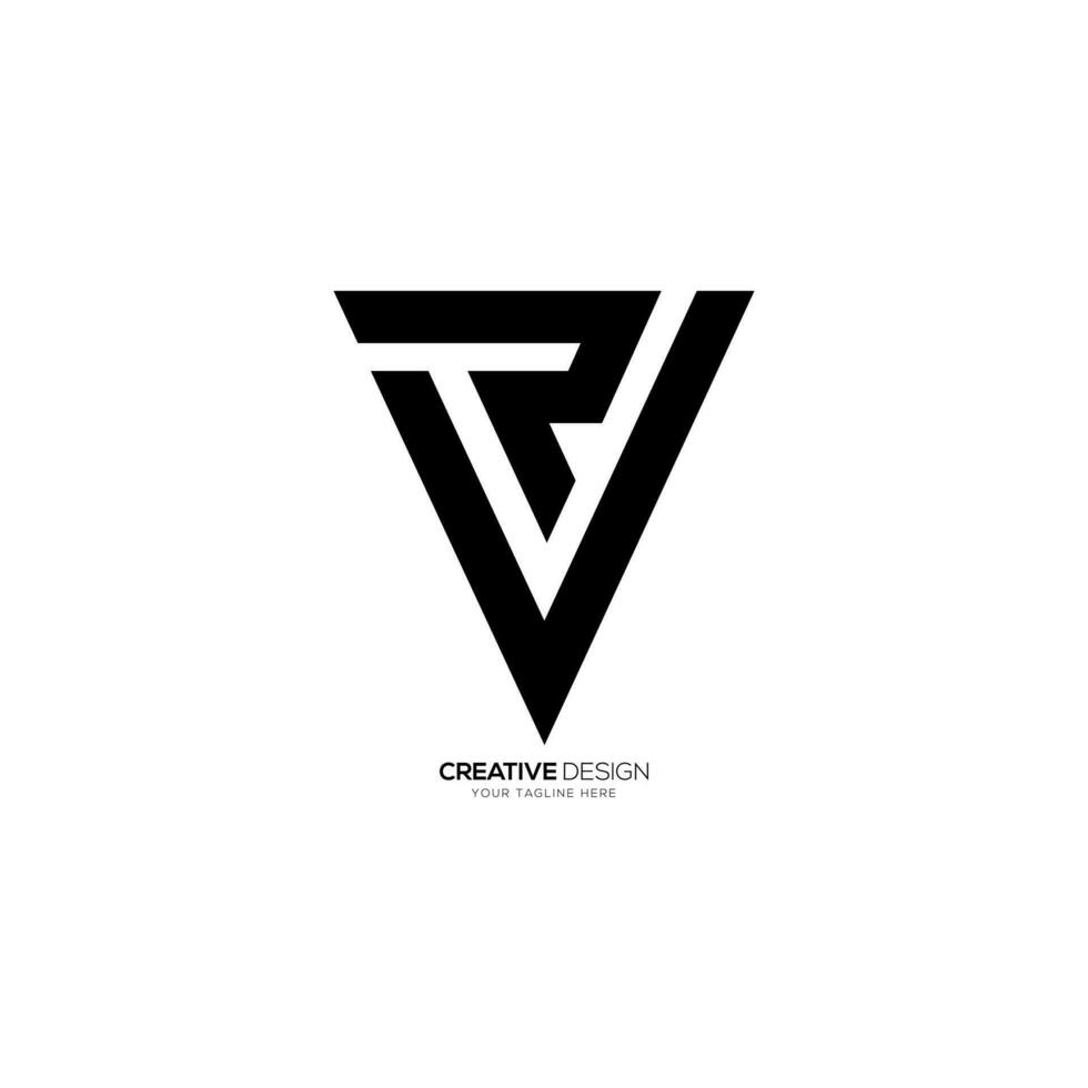 letter Rv triangle shape modern unique abstract monogram logo. R logo. V logob vector