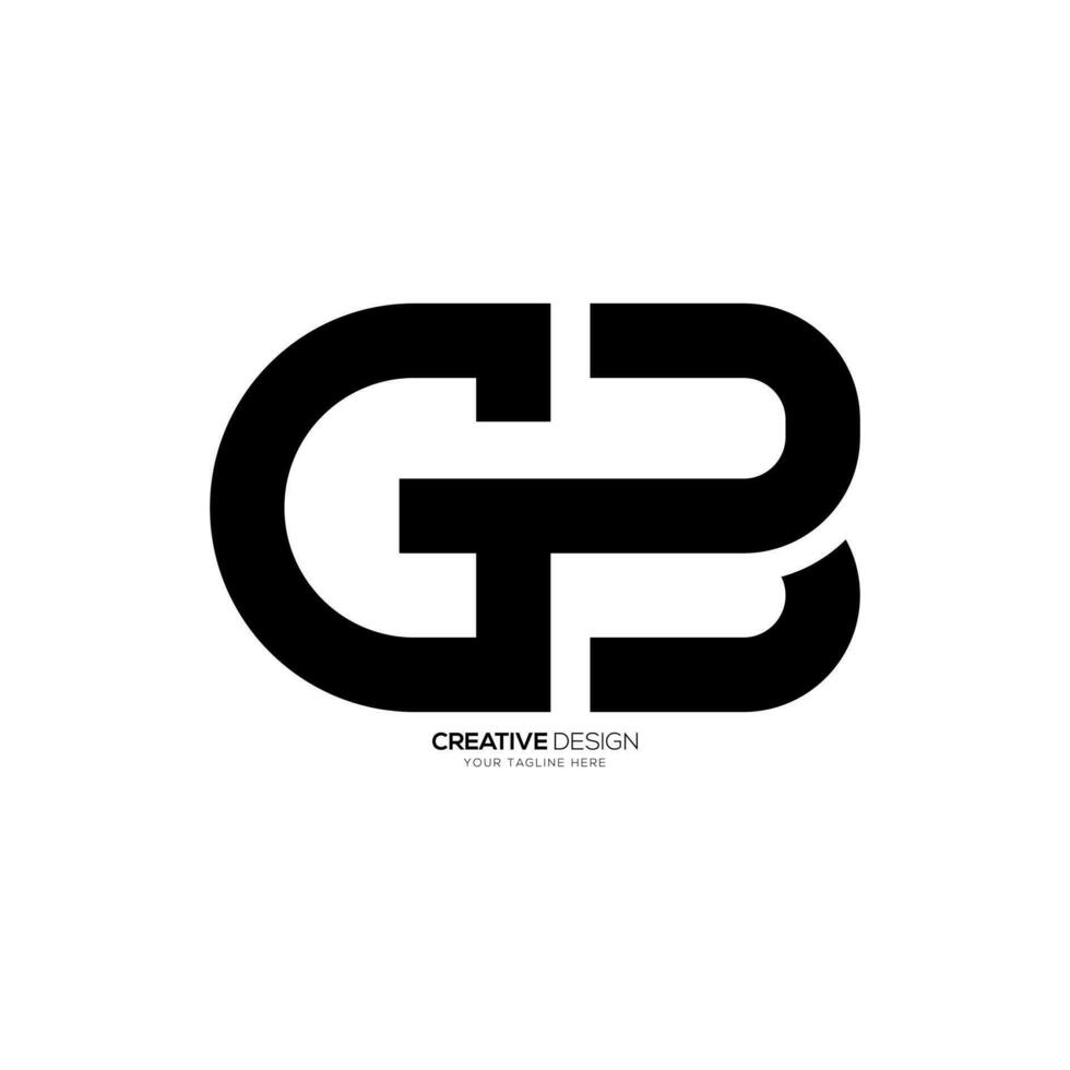 Letter g p b with creative line shape unique abstract monogram logo. G logo. P logo. B logo vector
