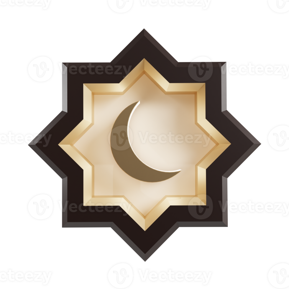 3d islamic frames shapes badge png