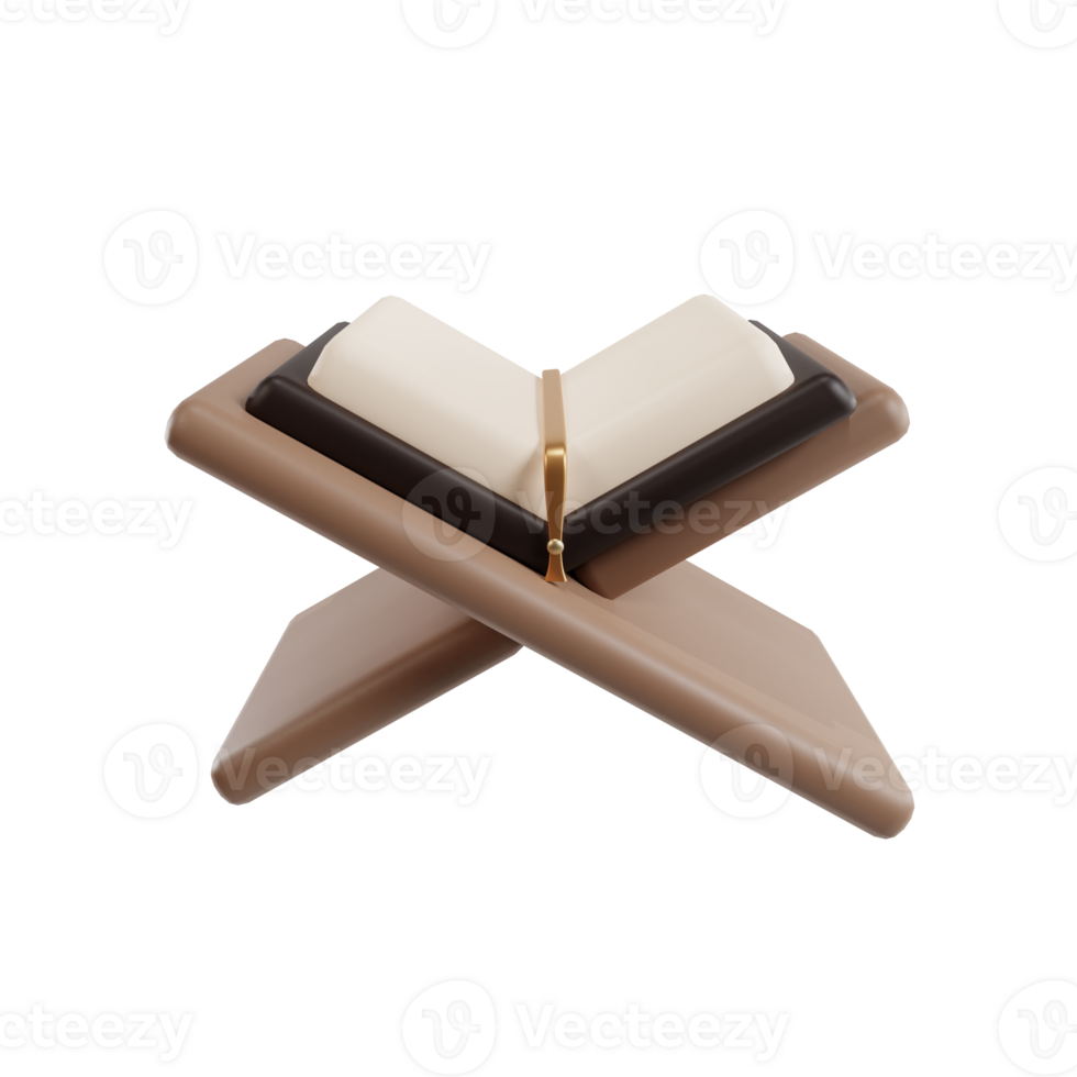 3D Rendering Quran Islamic Holy Book Icon png