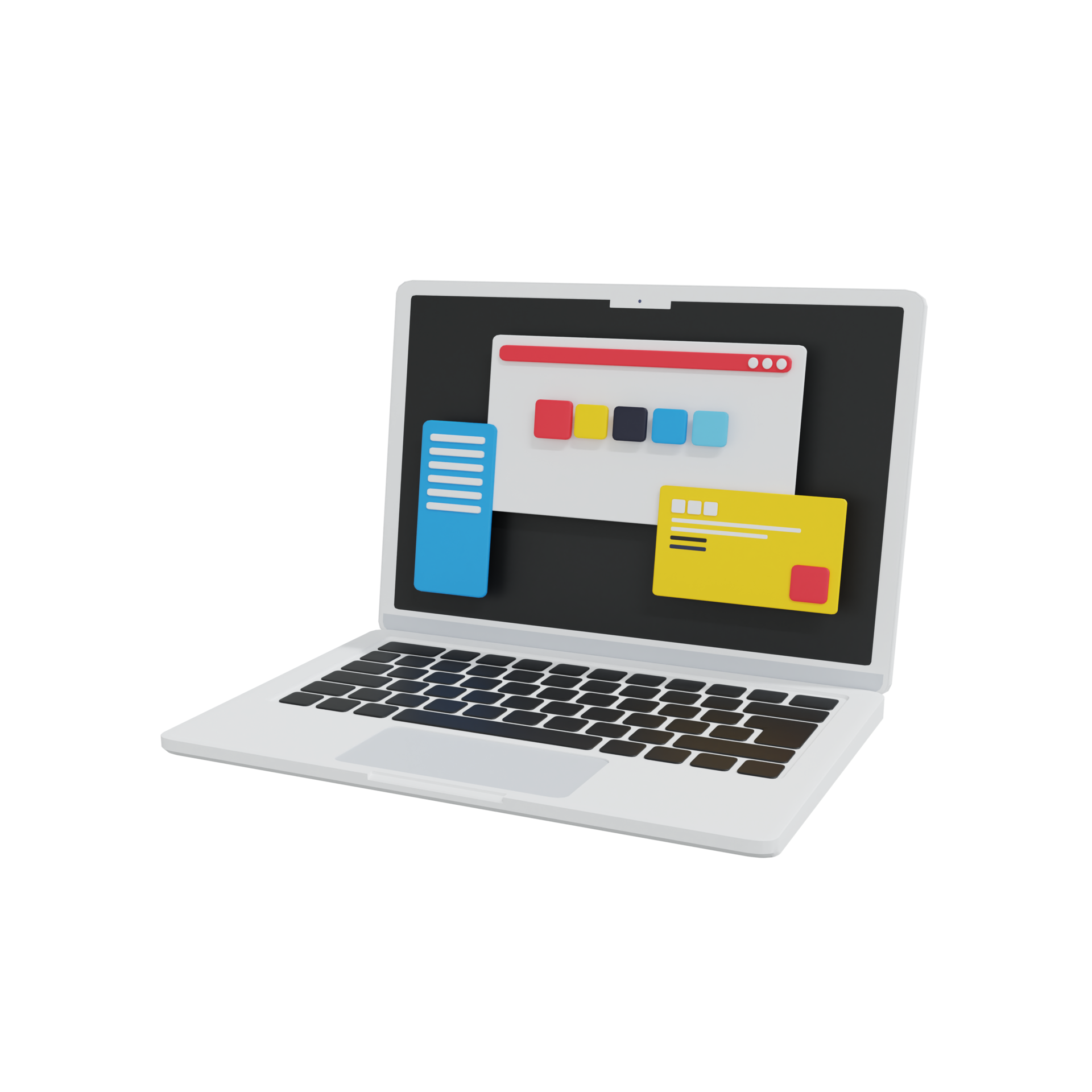 web-page-statistics-data-analysis-3d-laptop-27380748-png