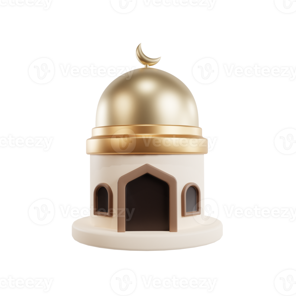 3D Simple Mosque Illustration png