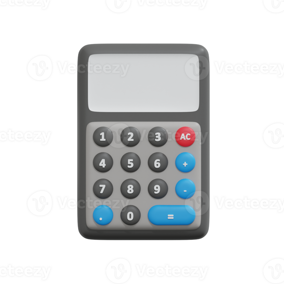 calculator Financial icon concept. money management, financial planning, calculating financial risk, calculator with coins stack and graph. 3d render illustration png