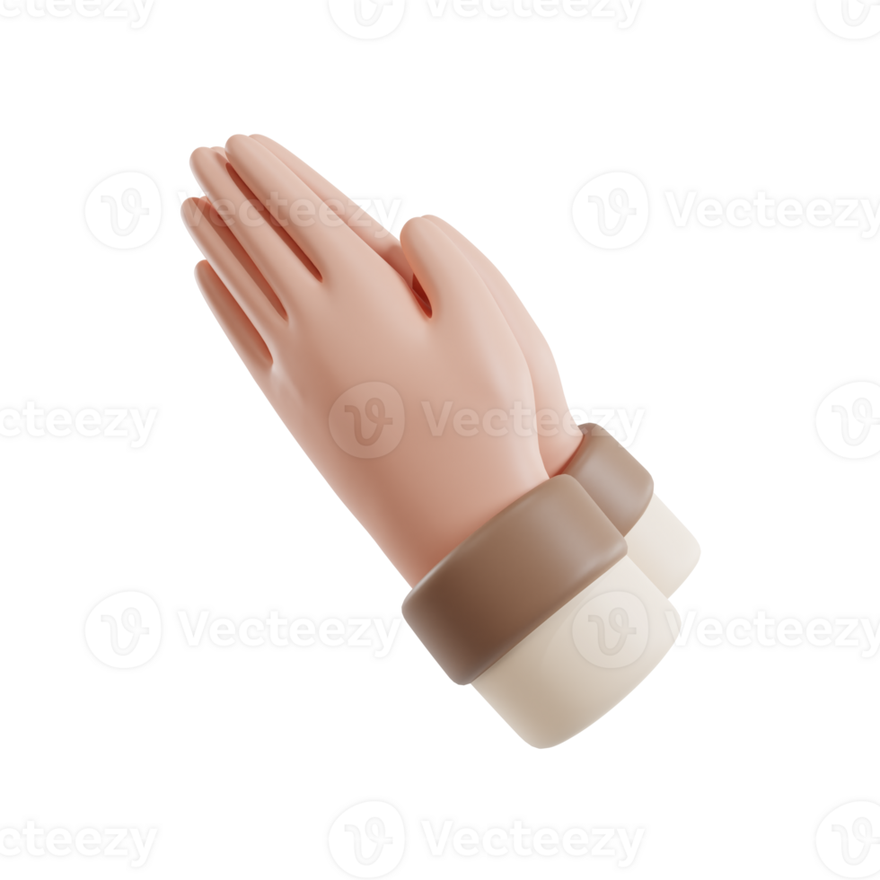 3d hand greeting High quality isolated render png