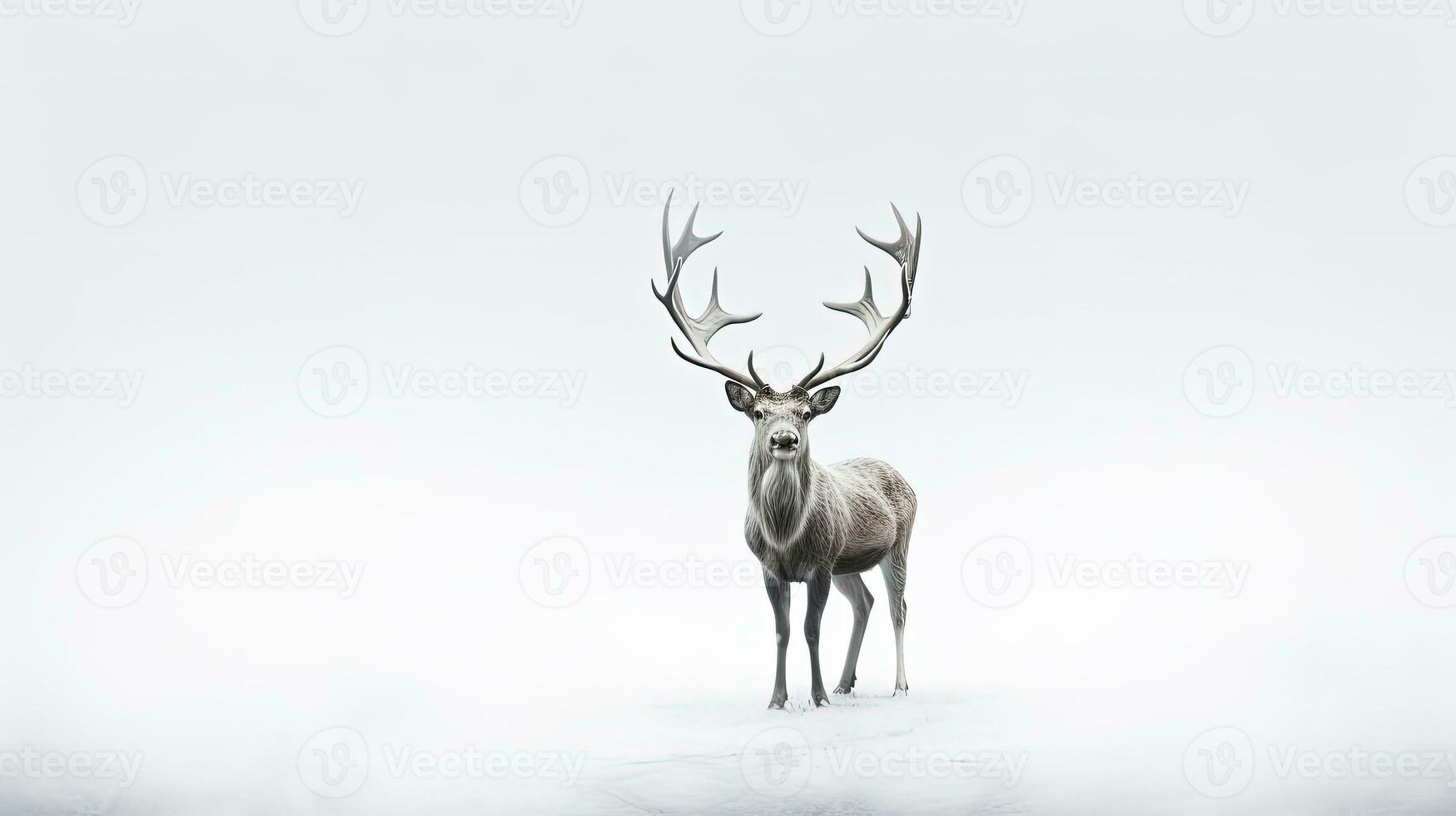 Reindeer s beautiful portrait on a white background. silhouette concept photo