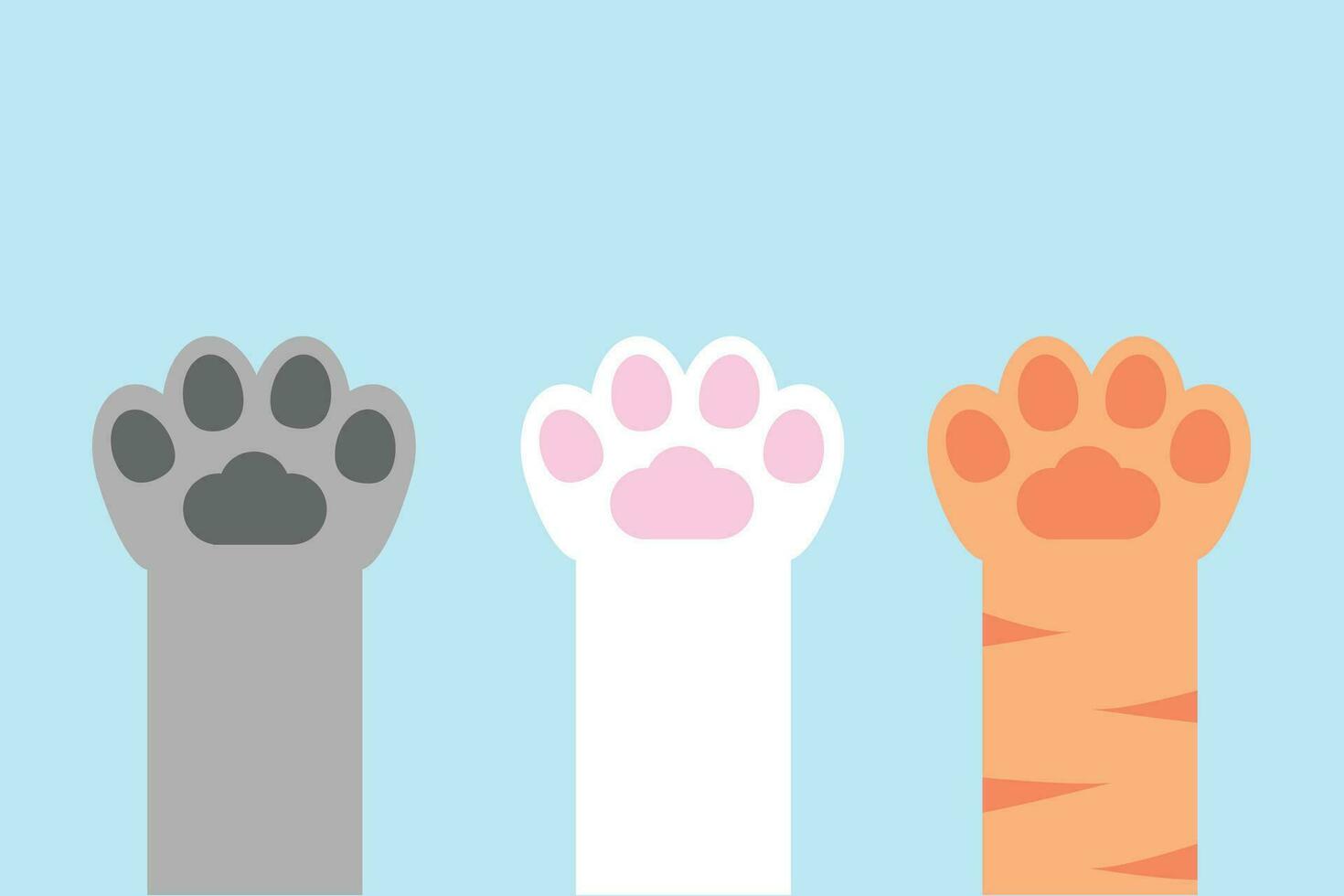 Cat paw cartoon illustration for content, element vector