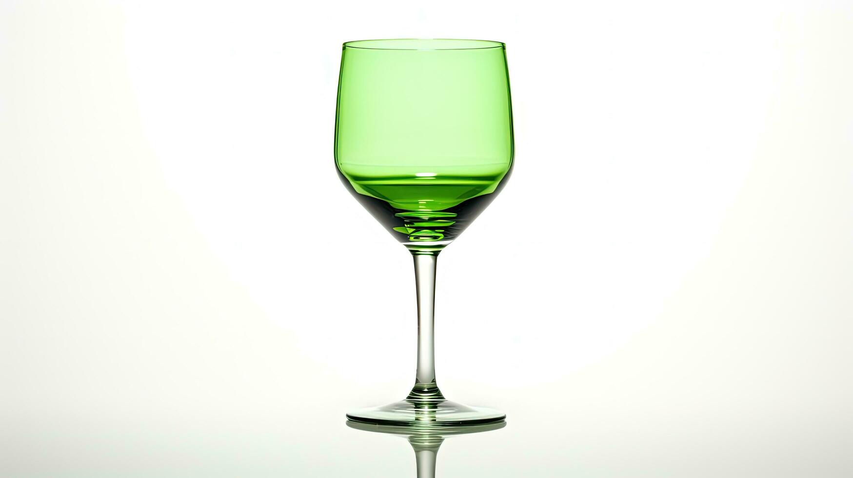 Isolated green glass on white background. silhouette concept photo