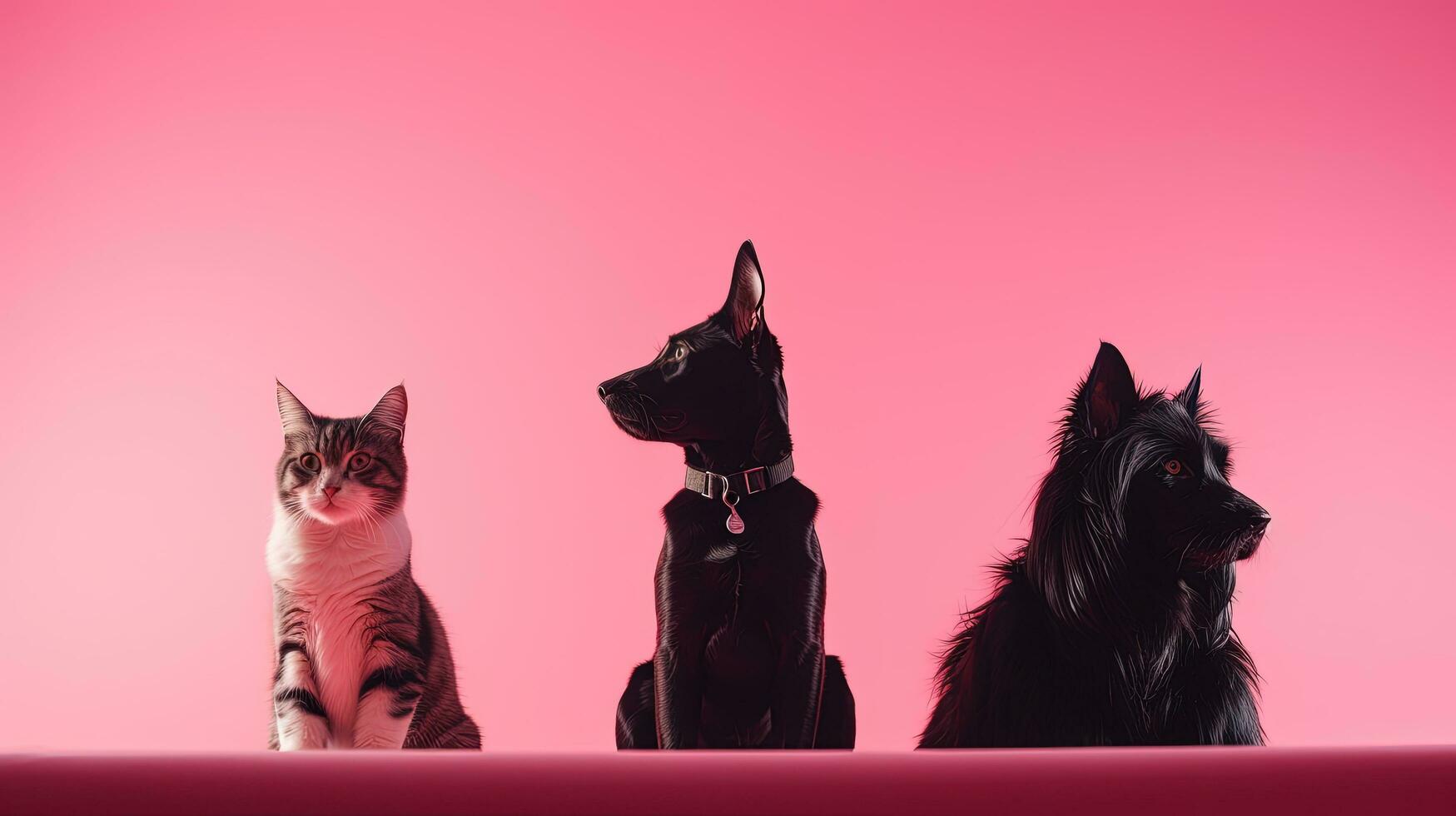 imagen de rosado antecedentes con gatos y perros. silueta concepto foto