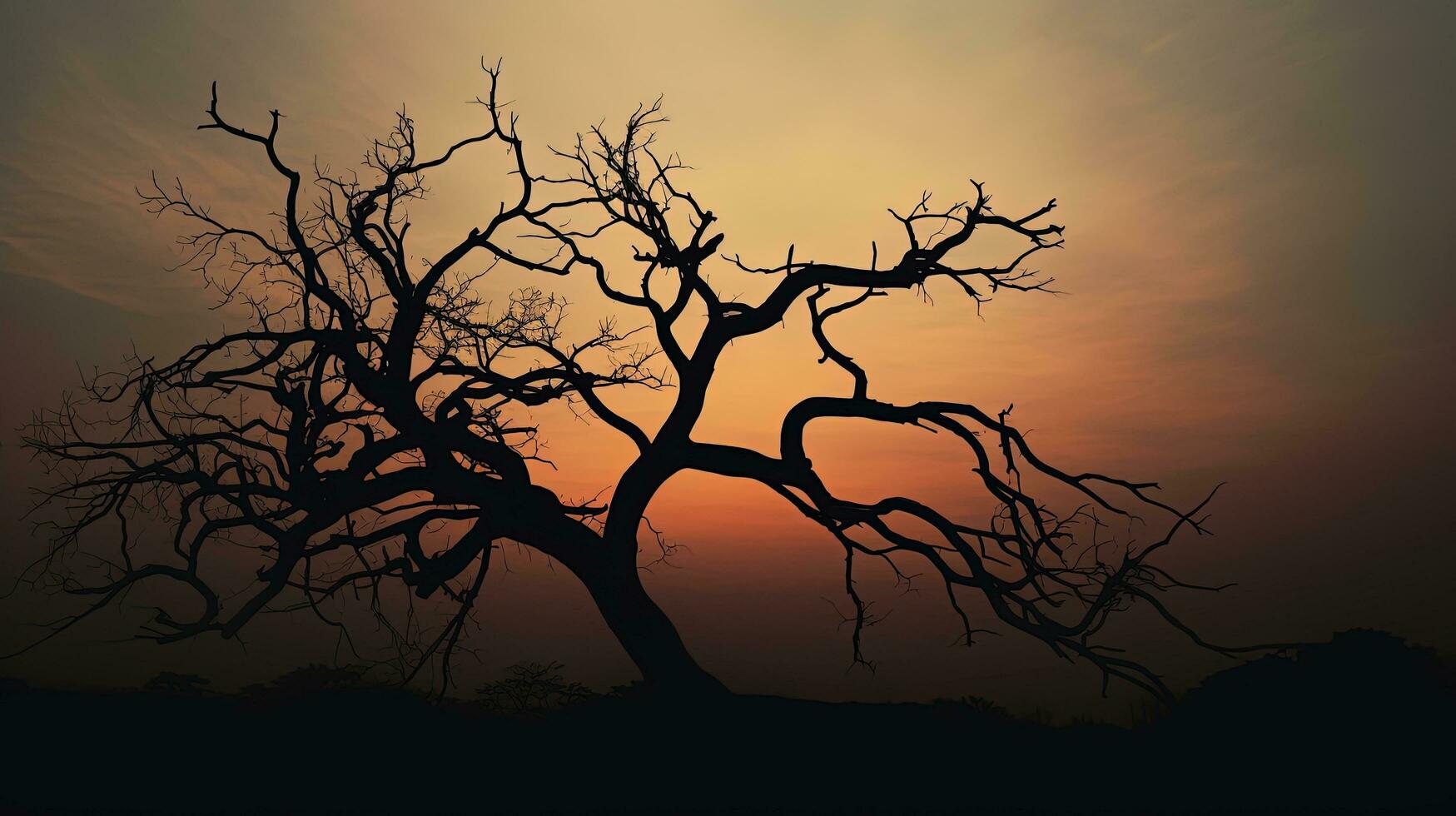 bald tree limb. silhouette concept photo