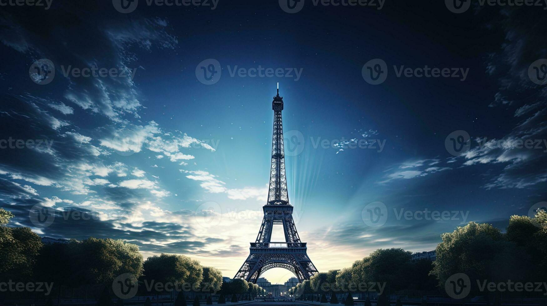 Eiffel Tower. silhouette concept photo