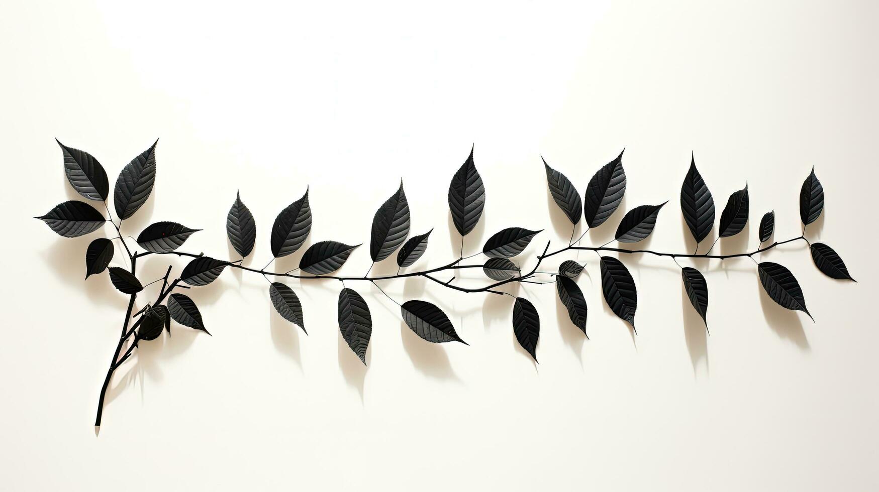 shadows of leaves on a wall. silhouette concept photo