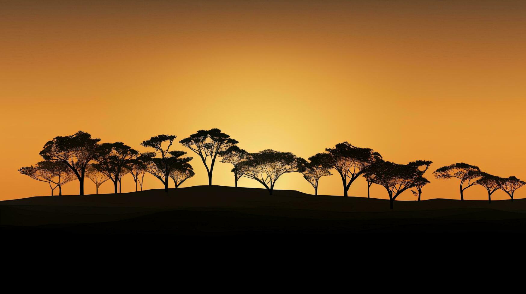 See trees on hill in farm in silhouette photo