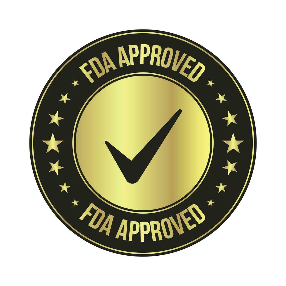 fda o comida y fármaco administración aprobado sello, insignia, emblema, etiqueta, embalaje diseño elementos, el unido estados comida y fármaco administración certificado Insignia diseño, cbd etiqueta diseño elementos vector